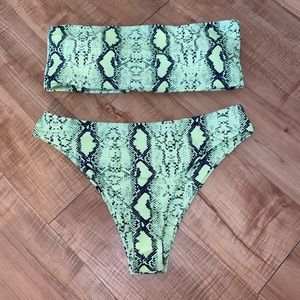 Neon Green Snakeskin Switsuit
